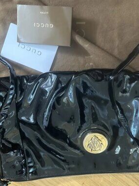 Black Gucci Patent Leather Clutch               (BLACK Gucci SHOES NOT INCLUDED)